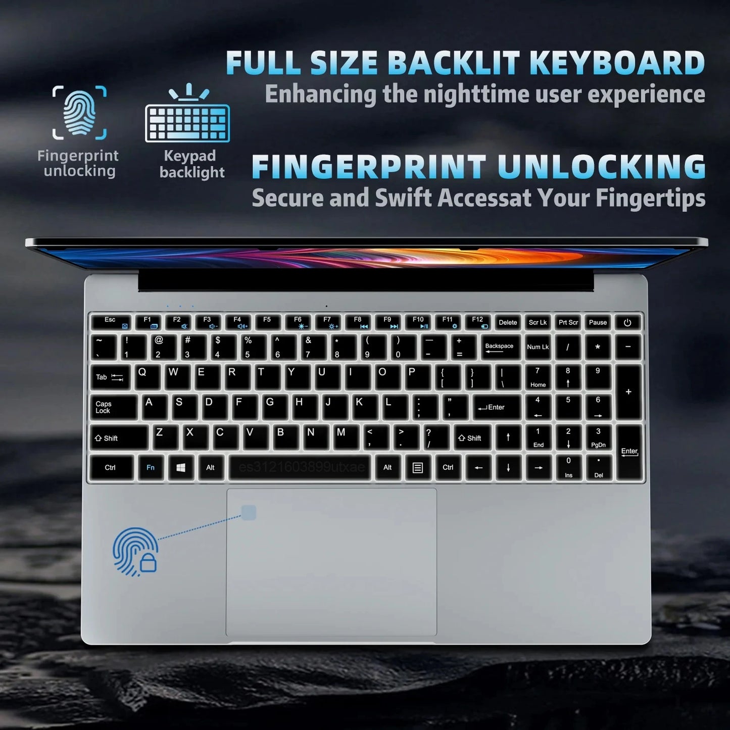 Ultratunn Laptop 15,6" Intel N95 16/32GB DDR4 Upp till 2TB SSD – Windows 11 Fingeravtryck Bakbelyst Numeriskt Tangentbord FHD