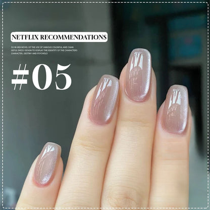 MIANEL 12ML Hibiscus Purple Cat Eye Gel Nail Polish Super Whitening Glass Beads Cat Eye Nails Purple Nials Blue Nails 1-12PCS