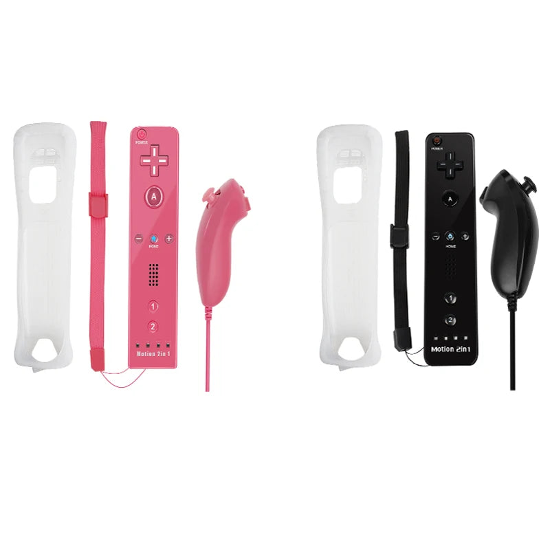 Nintendo Wii Trådlös Handkontroll 2-i-1 – Med/Utan MotionPlus, Silikonskål, Bluetooth, Wii/Wii U/Wii Mini