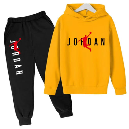 Kids Hoodie Basketball Letters Pullover 3-12Yrs Coat Sweatshirt+Pants Boy Girl Toddler Jogging Clothes Leisure Fashion Brand Set