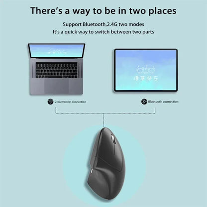 Lenovo Trådlös Vertikal Mus Uppladdningsbar Ergonomisk Bluetooth 2.4G Tyst Datormus