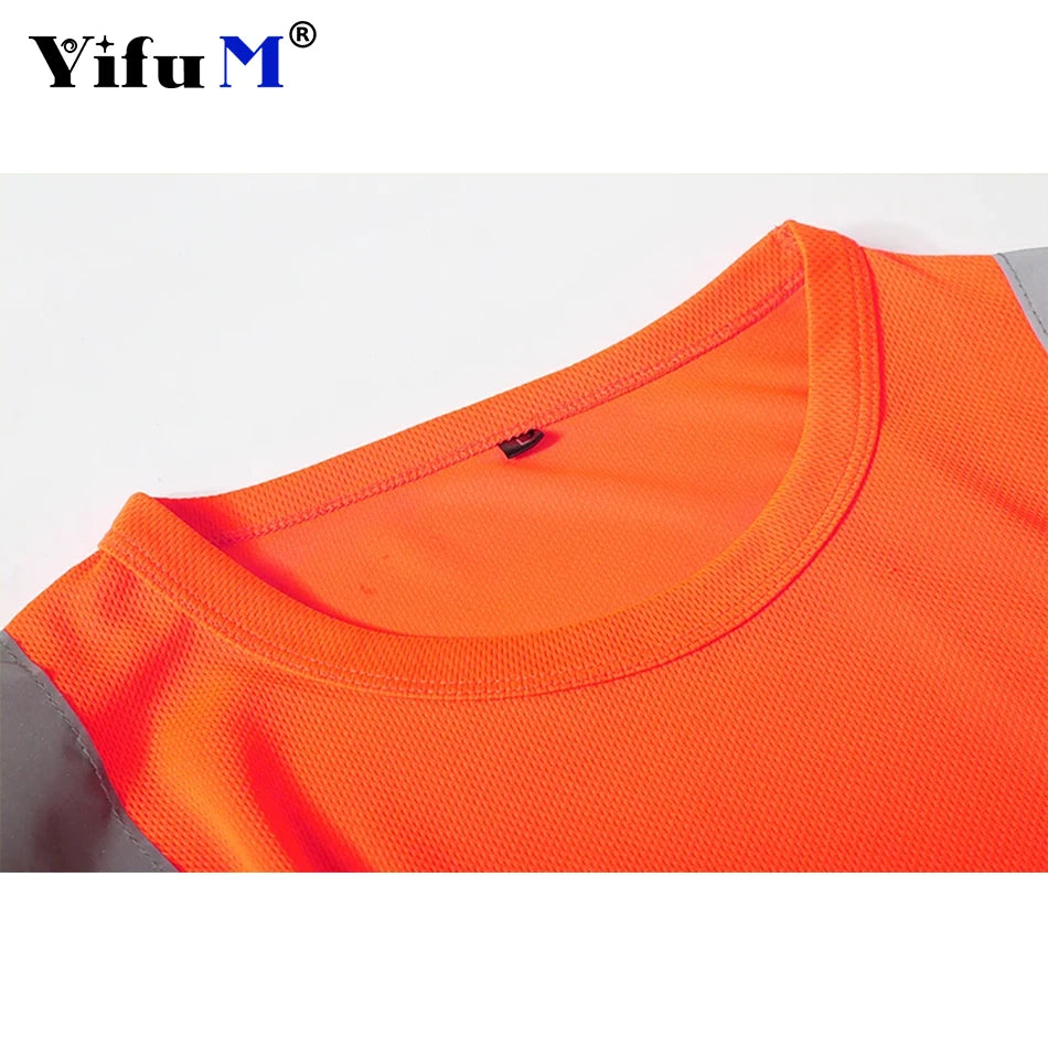 DIY Logo Outdoor Sports Fluorescent High Visibility Safety Work Shirt Breathable Work T Shirt Reflective Vest T-shirt Quick Dry