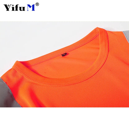 DIY Logo Outdoor Sports Fluorescent High Visibility Safety Work Shirt Breathable Work T Shirt Reflective Vest T-shirt Quick Dry