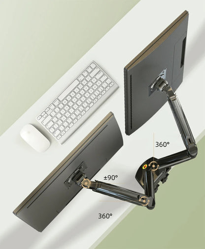 New NB F160 Gas Spring Desktop 17'-27' Dual Monitor Holder Arm With 2 USB3.0 Monitor Mount Bracket Load 2-9 Kg Each Arm