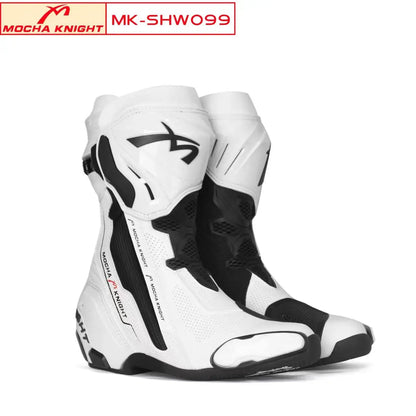 Racingstövlar MK099 i läder – proffsstövlar för bana och offroad, unisex 35–46