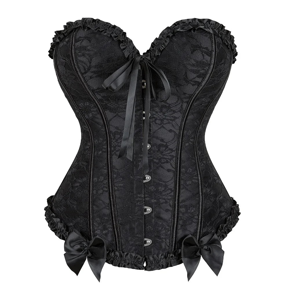 Sexig gotisk korsett shapewear dam steampunk snörning midjeträning