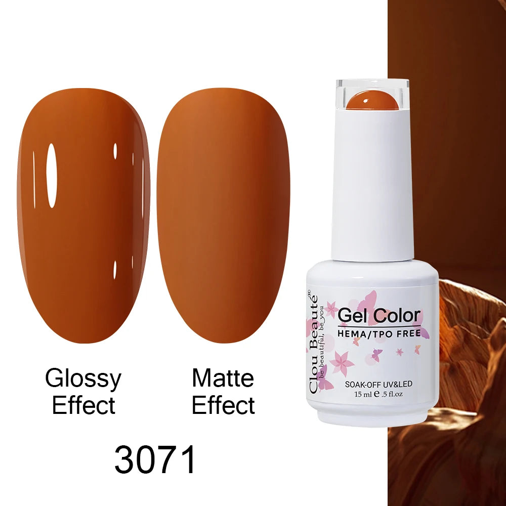 Clou Beaute Gel Nail Polish Neon Brown Royal Blue Red Green Pastal Nude Nail Art Varnishes Gel Lacquer Top Coat UV Gel Nail