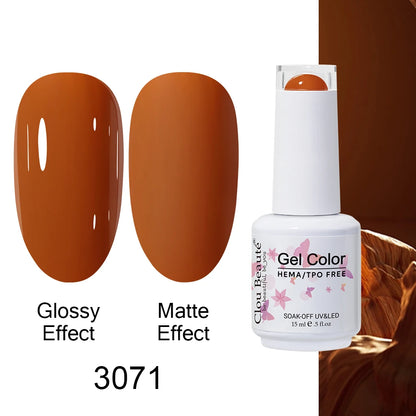 Clou Beaute Gel Nail Polish Neon Brown Royal Blue Red Green Pastal Nude Nail Art Varnishes Gel Lacquer Top Coat UV Gel Nail