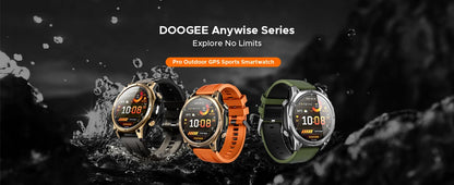DOOGEE Anywise W1 AI Smart Watch GPS 1.43" AMOLED Display 24Hrs Health Monitoring 5ATM Water Resistance Waterproof Sport Watch