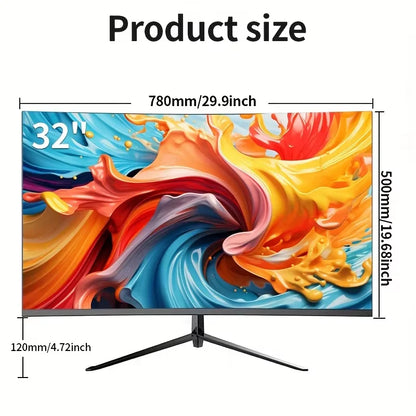 Crua Gf320A 32-Inch Fhd Curved Gaming Monitor, 1920×1080 Va Panel, 75Hz Refresh Rate, 2800R Curved Screen, Anti-Glare Technology, Frameless Design, Vesa Mounting Support, Immersive Pc Display for Gaming, Sports, Home, and Of