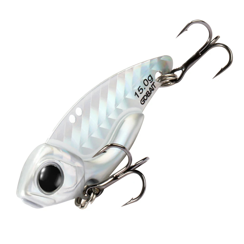 VIB Lure Metal Jig HardBait 7g 10g 15g Spoon Spinner Laser Painting 3D Eyes Fishing Tackle Strong 3X Hooks Swimbait Pesca Bait