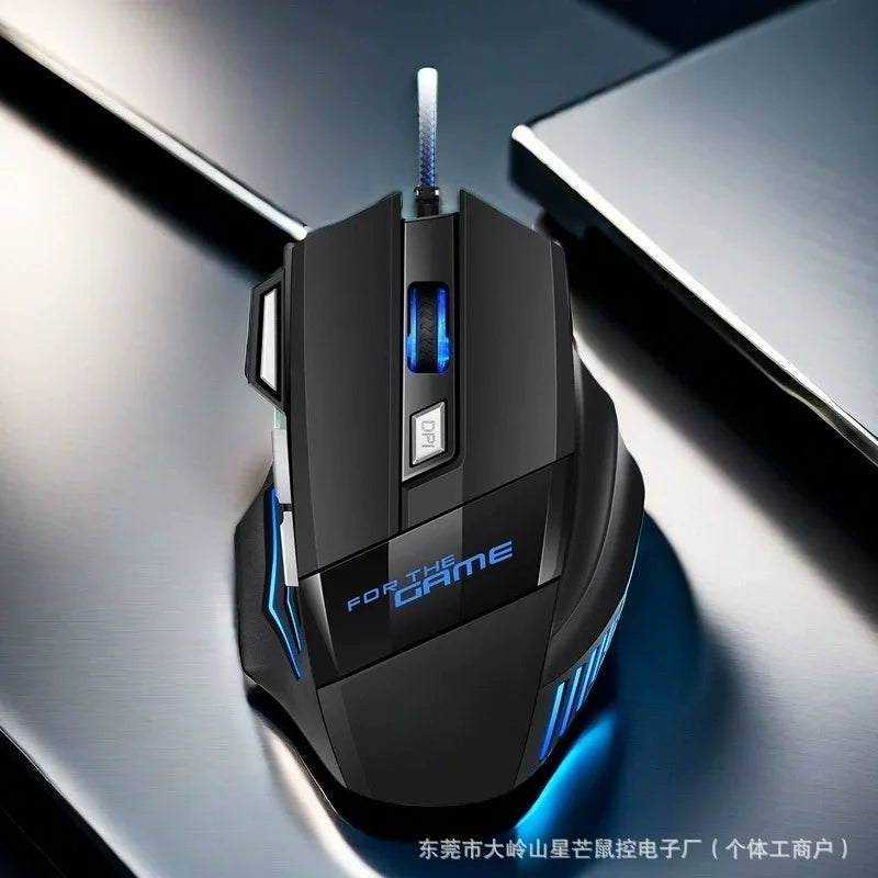 RGB Backlit Wired Gaming Mouse 7-Buttons USB 2400DPI Adjustable Ergonomic Computer Optical Sensor Mouse For PC Computer Laptop