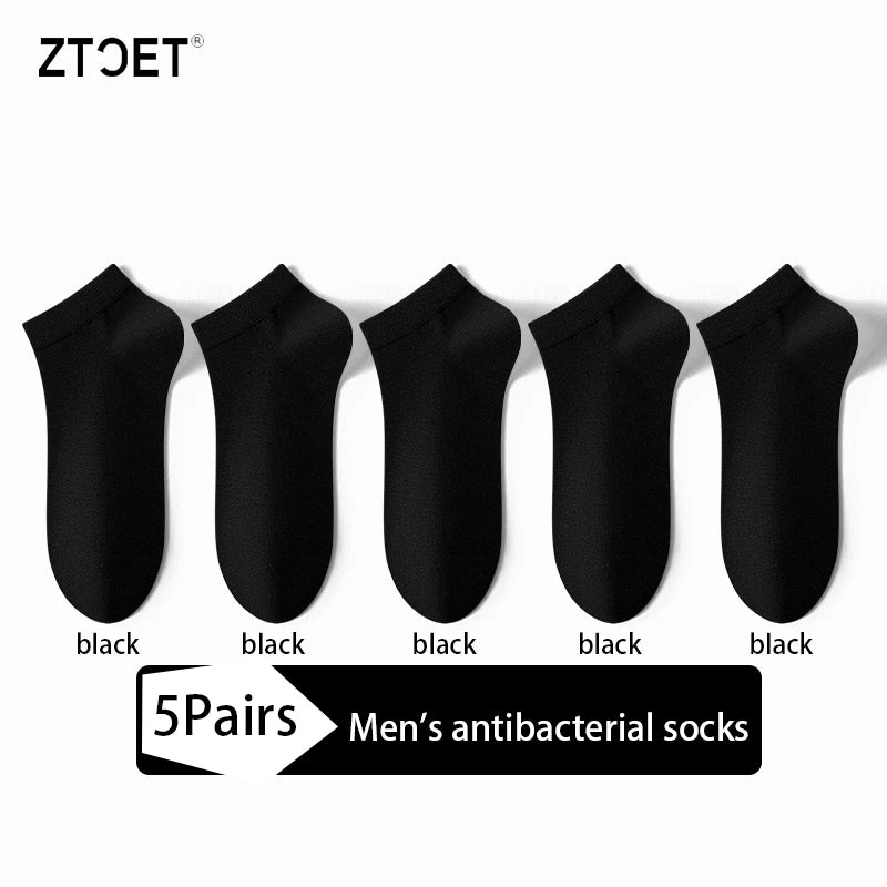 Men Combed Cotton Socks Short Breathable Odor proof and antibacterial Business Spring Summer for Male socks High Quality 5Pairs
