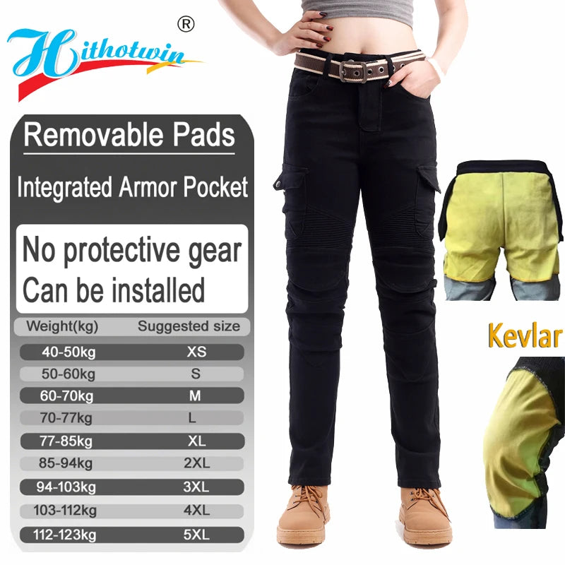 Kevlar Motorcykeljeans för Kvinnor - Blå
