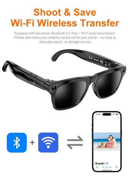 Xiaomi Upgrade Smart AI Glasses 800W HD 8K Shooting Camera Photo Video Voice Call Translation Bluetooth AI Motorcycle Glasses