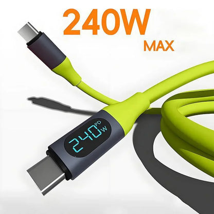 USB-C-laddkabel med digital effektmätare – 100 W/240 W, 1,5 m