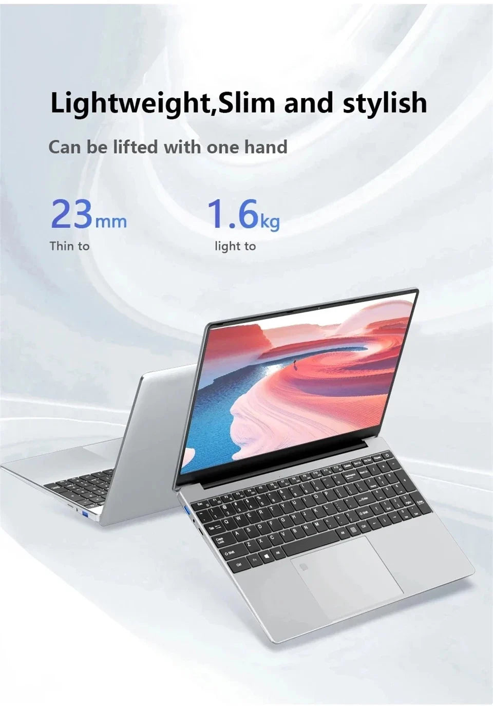 Ultratunn Laptop 15,6" Intel N5095 16/32GB DDR4 Upp till 2TB SSD – Windows 11 Fingeravtryck Bakbelyst Numeriskt Tangentbord FHD