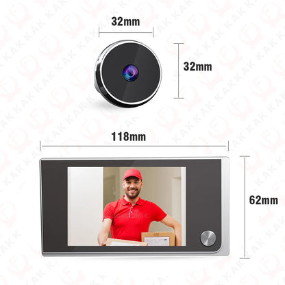 KAK Digital Dörrkikare 3,5" HD – 120° Vidvinkel, Zinklegering, EU-lager (Tjeckien)