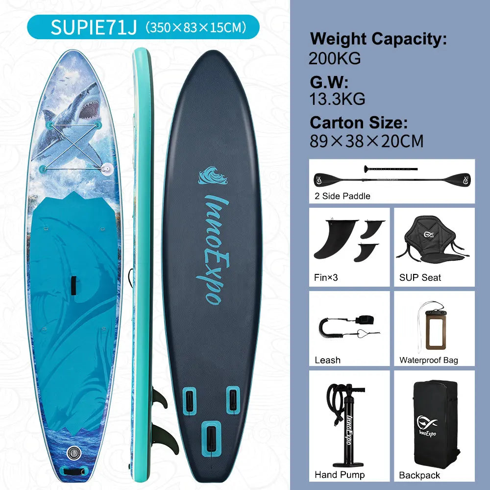 Uppblåsbar SUP-bräda från InnoExpo med halkfri yta – 320–350 cm