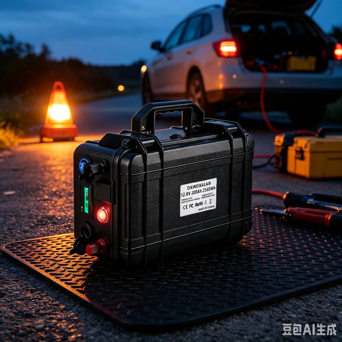 Uppladdningsbart LiFePO4-batteri 12 V 200 Ah med BMS och USB-utgång