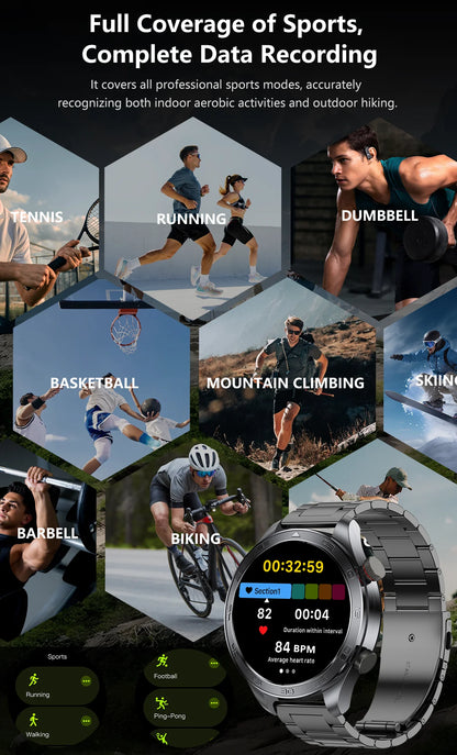 2026New Men's Outdoor Sports Smartwatch GPSTrack 1000mAh Battery Heart Rate Monitor 100+Sport Mode IP67 Waterproof Smart Watches