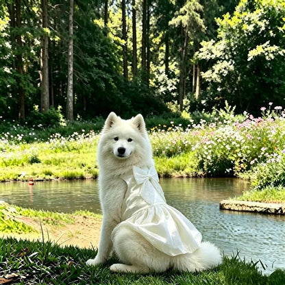 Large Dog Wedding Dress Female Dog Clothes Border Collie Husky Labrador Golden Retriever Big Dog Clothing Party Pet Apparel