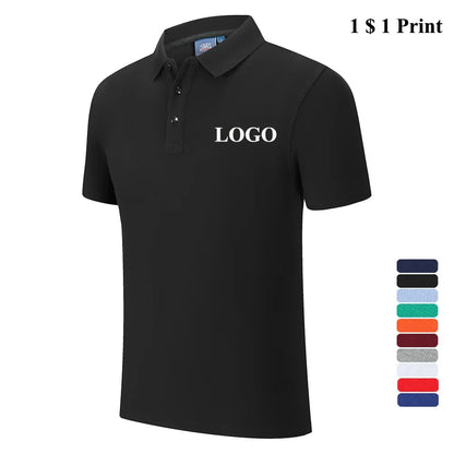 Polo-shirt med Eget Tryck eller Logotyp – 100% Bomull, Unisex S–6XL (Asian)