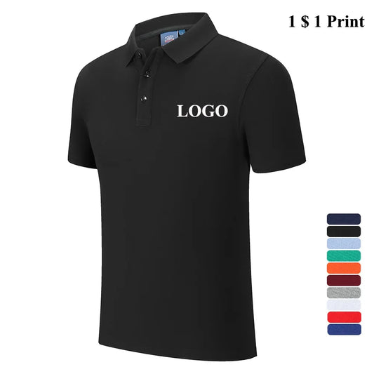 Polo-shirt med Eget Tryck eller Logotyp – 100% Bomull, Unisex S–6XL (Asian)