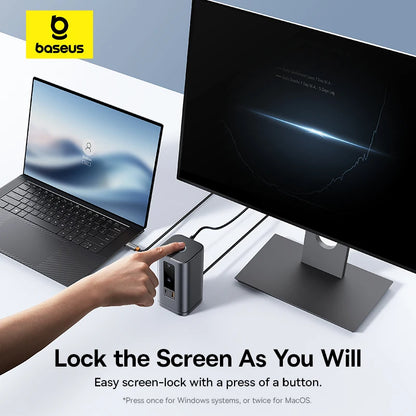 Baseus 11/12-i-1 USB-C-docka med flera skärmutgångar och PD