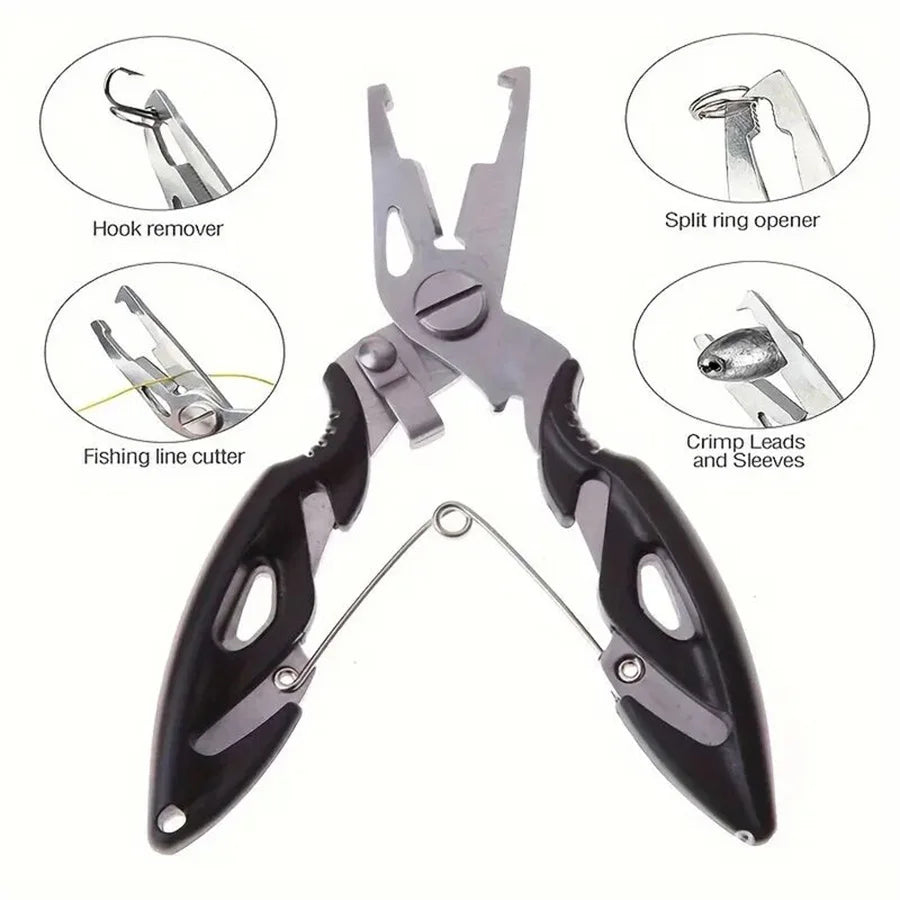 Cutter Plier Scissor Fish Gripper Plier Set Nipper Pincer Snip Fishing Lure Lipgrip Accessory Tool Clip Clamp Grabber Trigger