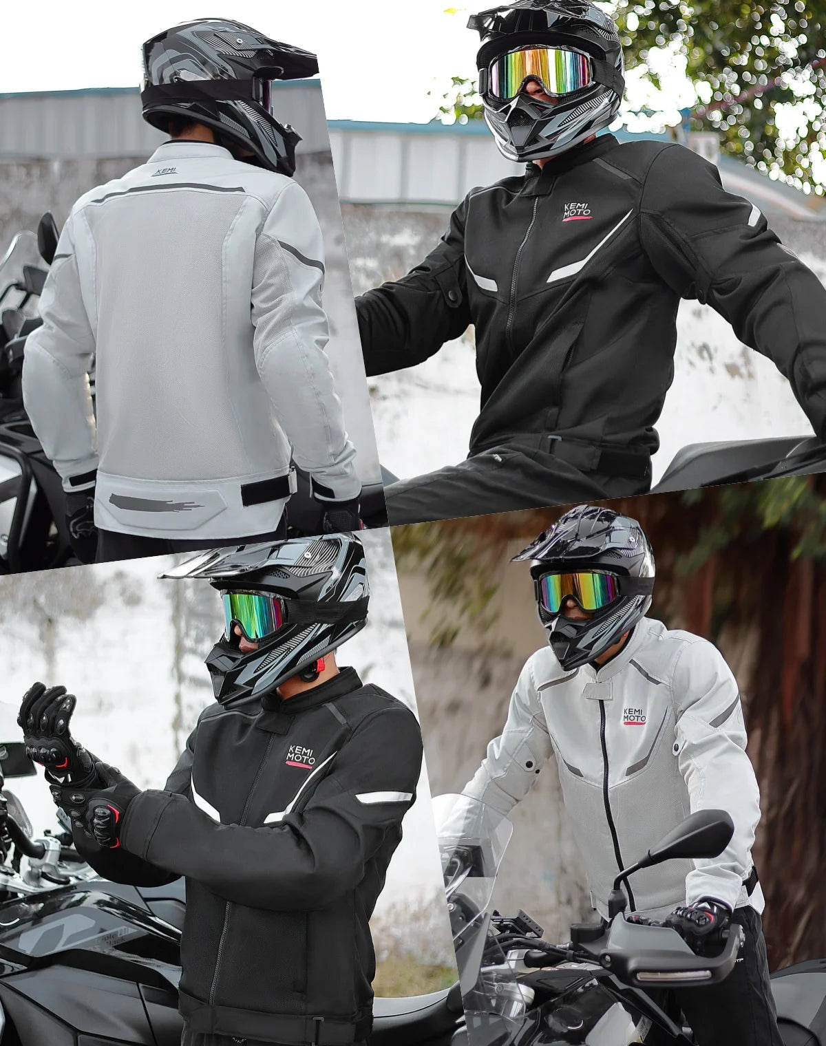KEMIMOTO Men's Motorcycle Jacket Summer Soft Mesh  CE Certified Protector Gear Breathable Riding Cycling Outfit