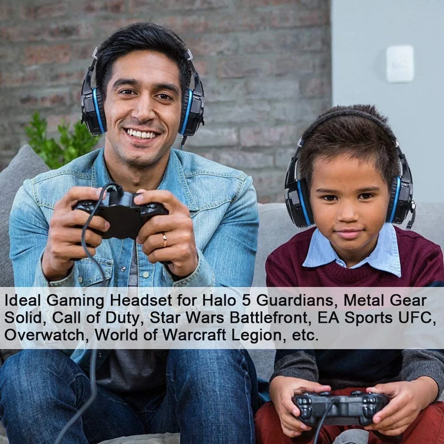 XIKCУ G9000 Gaming Headset Over-Ear – 3,5mm + USB LED-belysning Mikrofon Djupt Bas Stereo PS5 PS4 Xbox PC Laptop Röd Blå Vit