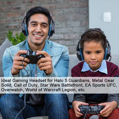 XIKCУ G9000 Gaming Headset Over-Ear – 3,5mm + USB LED-belysning Mikrofon Djupt Bas Stereo PS5 PS4 Xbox PC Laptop Röd Blå Vit