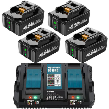 For Makita BL1830 Battery 18V 8000mAh Battery BL1830 BL1815 BL1860 BL1840 Tool Rechargeable Battery With 6A Charger