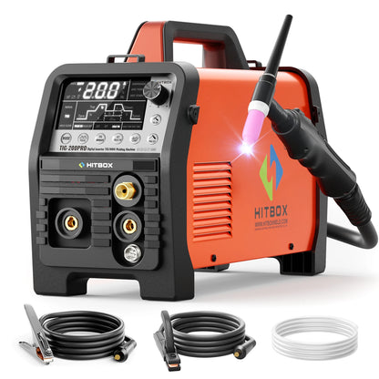 HITBOX TIG200Pro Svetsmaskin 6-i-1 MMA HF Pulse TIG 220V