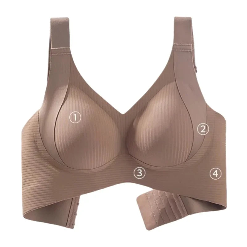 3Pcs/Set Women's Push-Up Bra Non-wire Lift Bra Seamless Underwear V-Neck Ribbed Bralette Plus Size Sexy Lingerie M-4XL Intimates