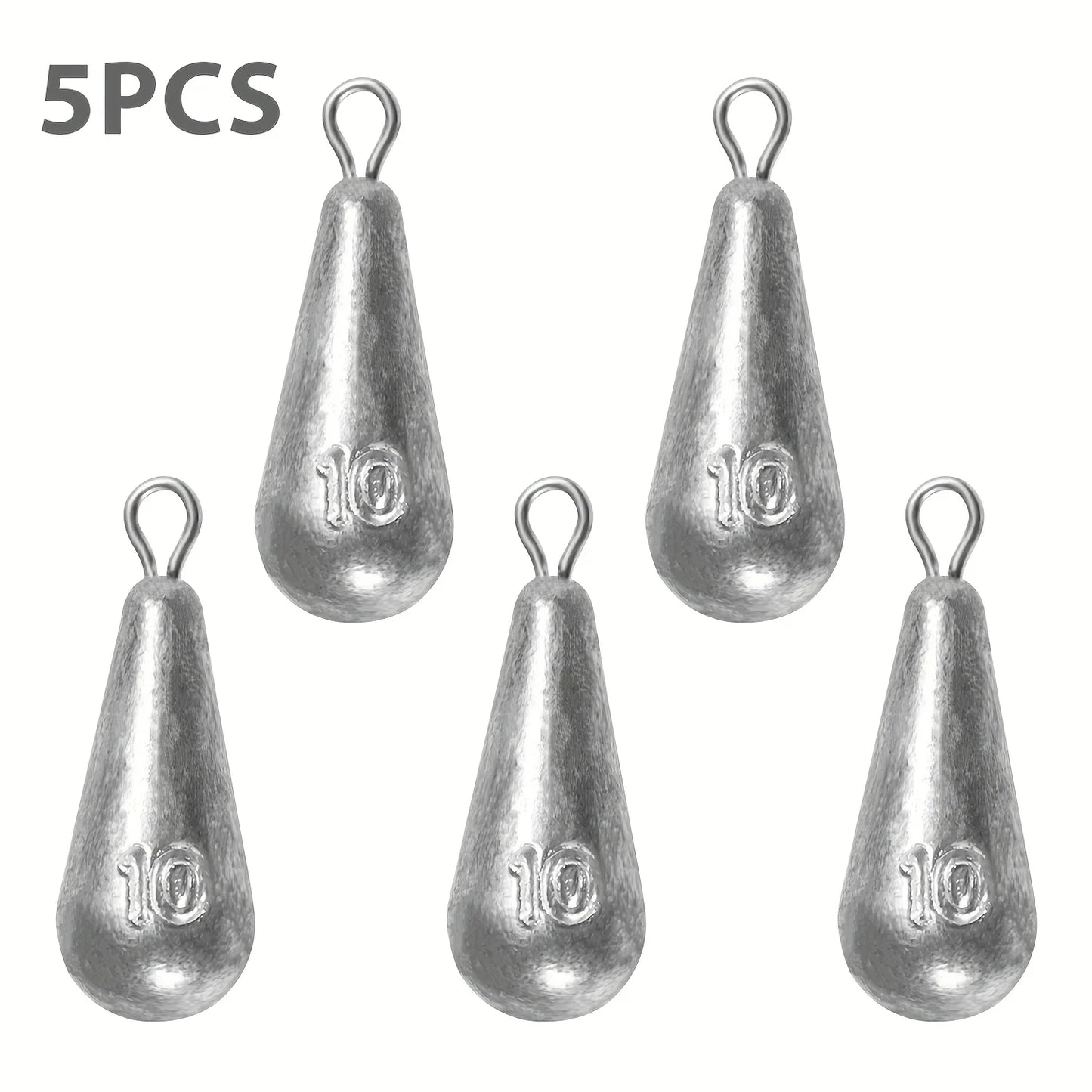 Fishing Weights Sinkers, 10 Sizes Teardrop-Shaped Fishing Lead Sinkers, Bass Casting Drop Shot Weights for Saltwater Freshwater