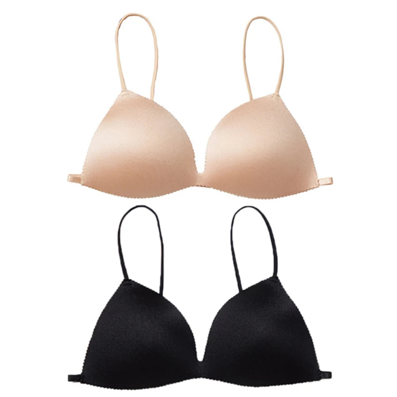 Women Seamless Bra Sexy No Wire Push Up Underwear Girls Students Breathable Thin 2 Colors Bras Female's Bra Breathable Gathered