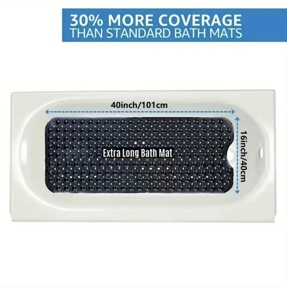 Non-Slip Bathtub Mat Shower Mat with Drain Holes and Suction Cups Machine Washable Household Bathroom Shower Carpet Bathroom