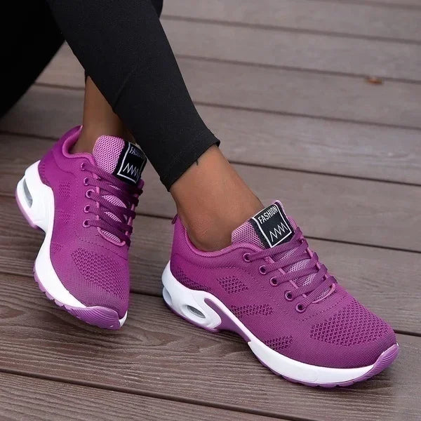 Dam platform sneakers i mesh – Andningsbara, chunky sula, löpning & sport, storlek 36–42, 4 färger