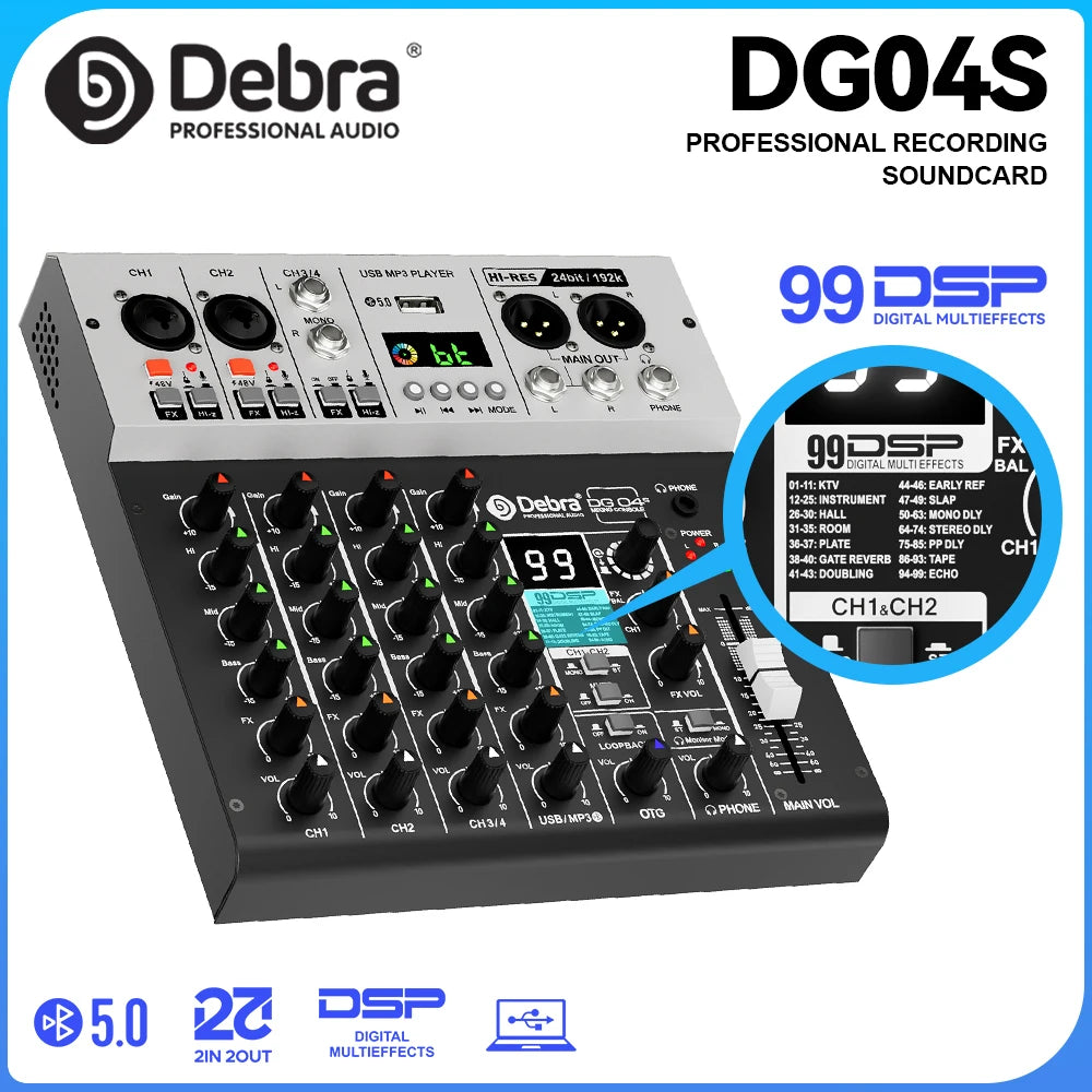 Debra DG04S 4-kanals mixer
