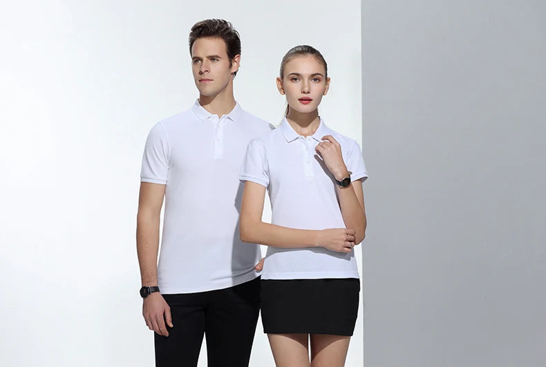 Polo-shirt med Eget Tryck eller Logotyp – 100% Bomull, Unisex S–6XL (Asian)