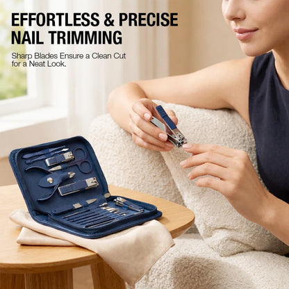Professionellt Nagelklippare Set 18 delar – Rostfritt Stål Manikyr Pedikyr Dragkedjefodralet Unisex, 4 Färger