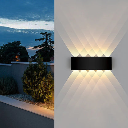 LED Vägglampa Utomhus & Inomhus – Upp & Ned Ljuseffekt, Vattentålig, AC85–265V, 8 Stilar