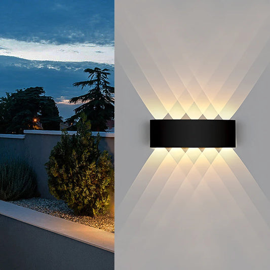 LED Vägglampa Utomhus & Inomhus – Upp & Ned Ljuseffekt, Vattentålig, AC85–265V, 8 Stilar