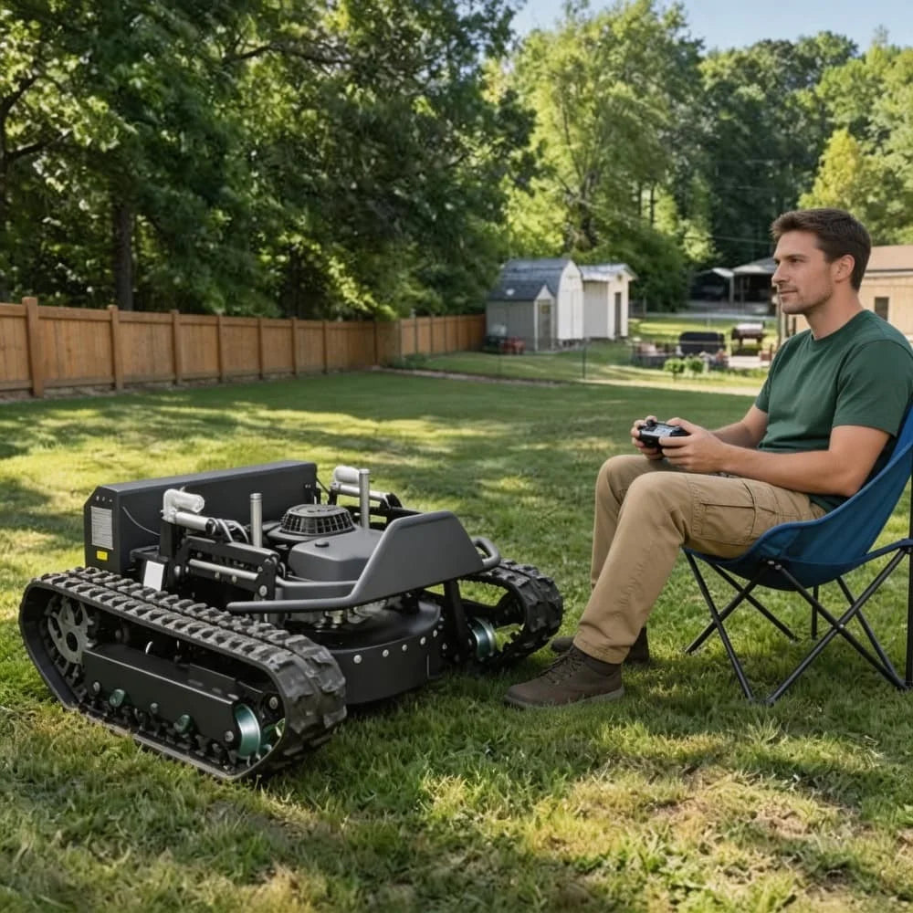 CE Certified Multi-use Trimmer 1000mm Cutting Width Tracked Lawn Mower Remote Control High Efficiency Customization Landscape
