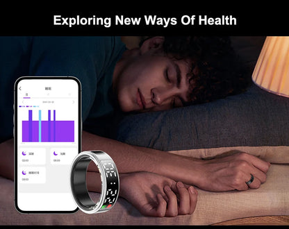 Smart Ring For Men Women Heart Rate Blood Oxygen Monitor Multi 5ATM & IP68 Waterproof Sports Ring Sleep Fitness For Android IOS