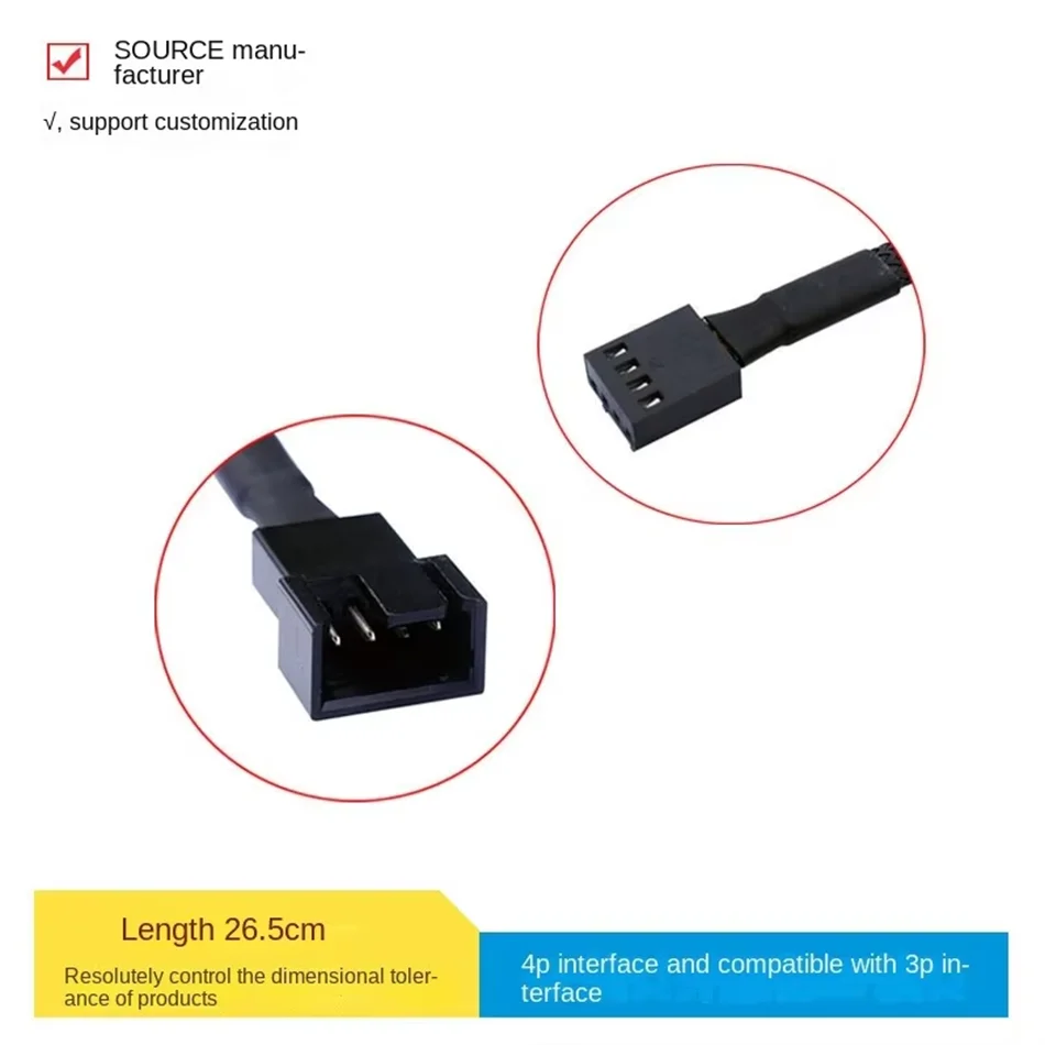 4-pin PWM-fläktkabel och splitter – 1 till 1, 2, 3 eller 4