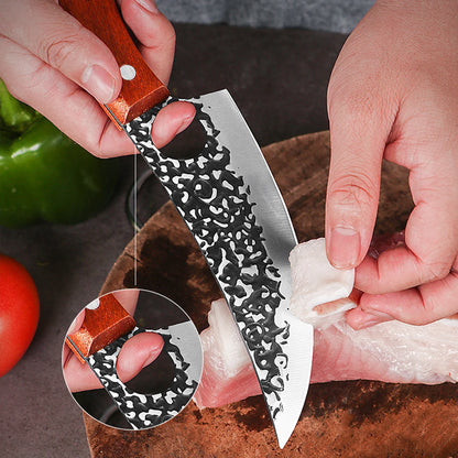 Handsmitt Kockkniv Professionell – Urbeningskniv Slaktarkniv Rostfritt Stål Kök, Valfritt med Bryne/Knivskydd