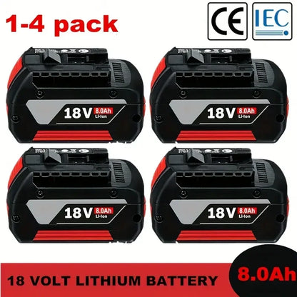 18V 8.0Ah Suitable for Bosch Battery GBA Professional GBA GSR GSB BAT609G BAT622 BAT618G with LED Power Display